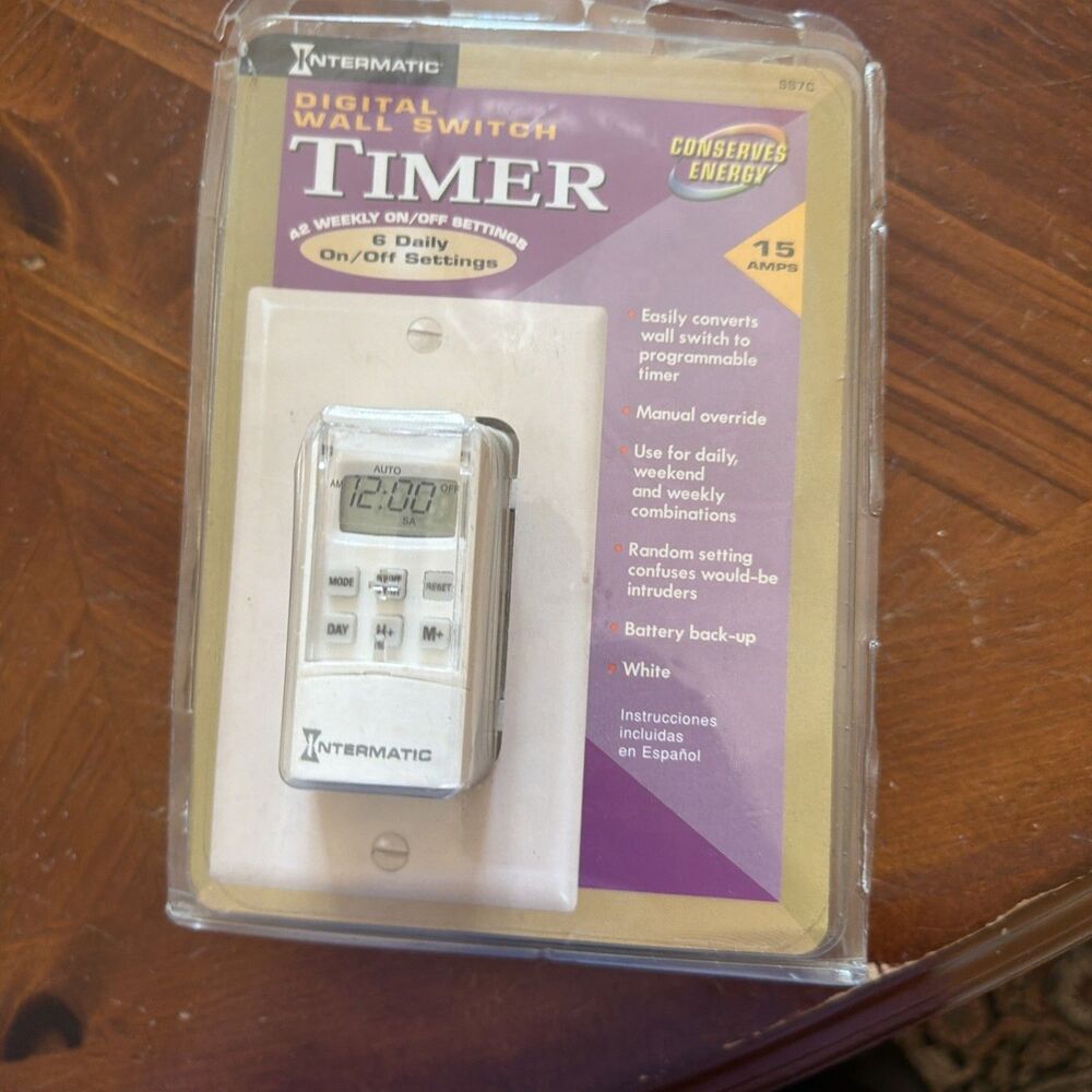 Intermatic Digital 7 Day Wall Switch Timer. Model# SS7C. Unused/Open Box